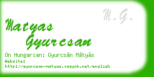 matyas gyurcsan business card